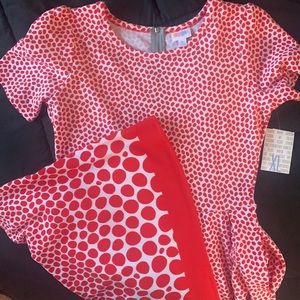 NWT XL Lularoe Amelia red polka dot dress
